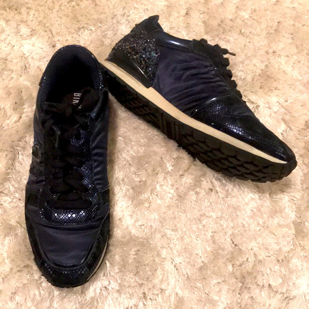 Navy blue sequin Bikkembergs sneakers 37 laces
